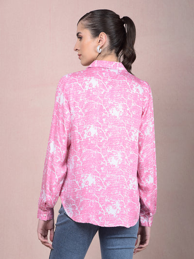 Pink Printed Shirt-Women Shirts-Crimsoune Club