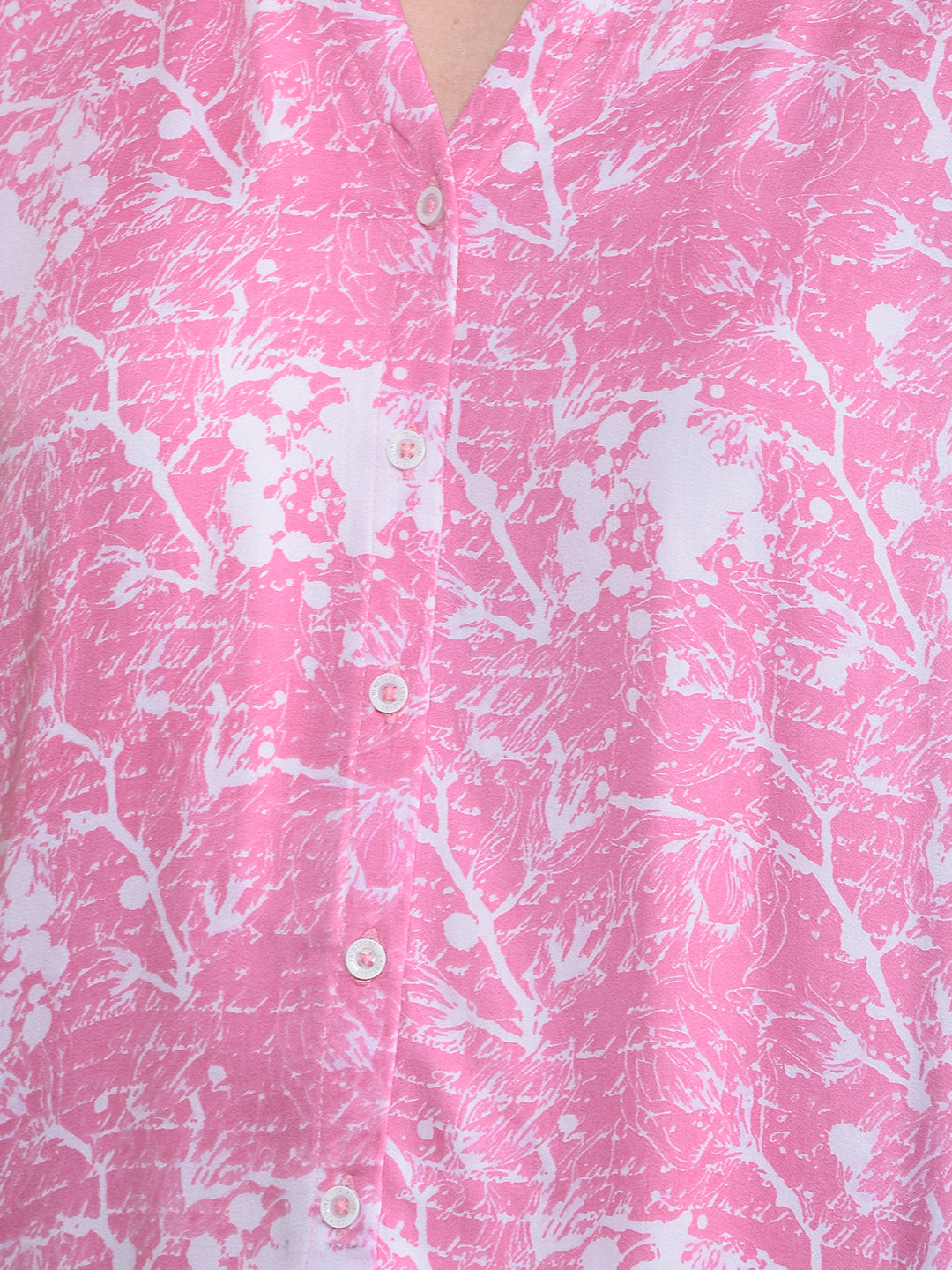 Pink Printed Shirt-Women Shirts-Crimsoune Club