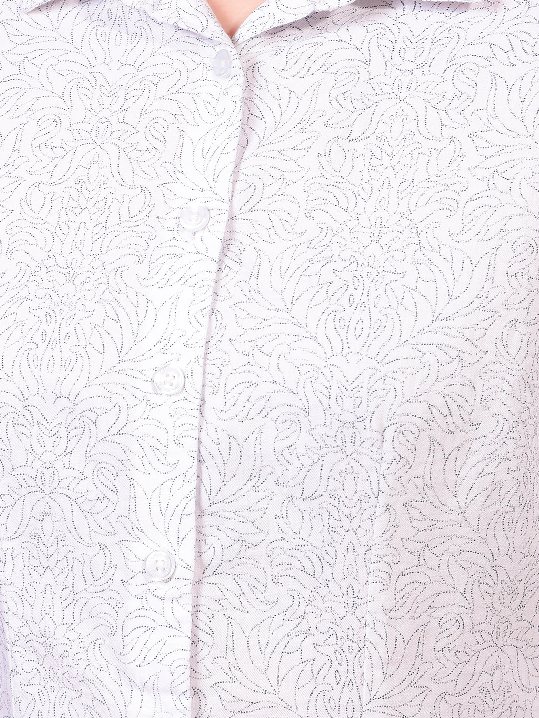 Women's White Floral Print Shirt-Women Shirts-Crimsoune Club