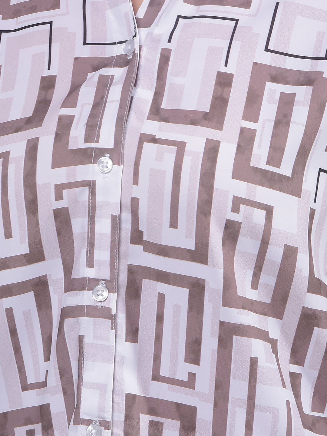 Olive Printed Shirt-Women Shirts-Crimsoune Club