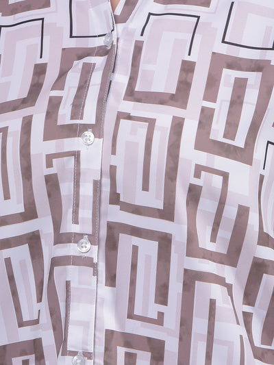 Olive Printed Shirt-Women Shirts-Crimsoune Club