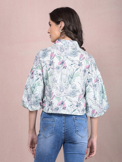 Pink Floral Print Shirt-Women Shirts-Crimsoune Club