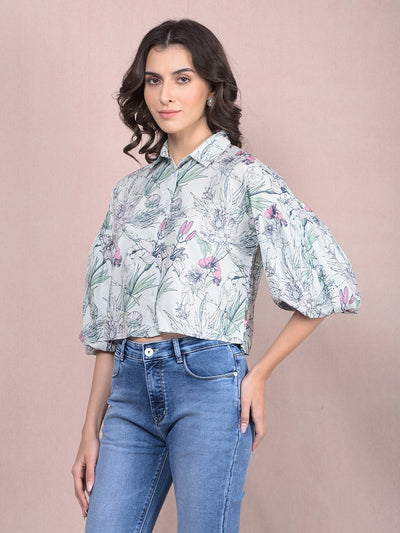 Pink Floral Print Shirt-Women Shirts-Crimsoune Club