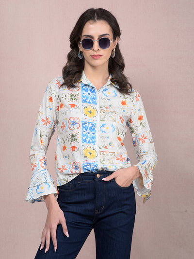 Multi-Color Printed Modal Shirt-Women Shirts-Crimsoune Club