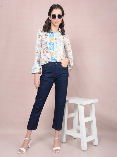 Multi-Color Printed Modal Shirt-Women Shirts-Crimsoune Club