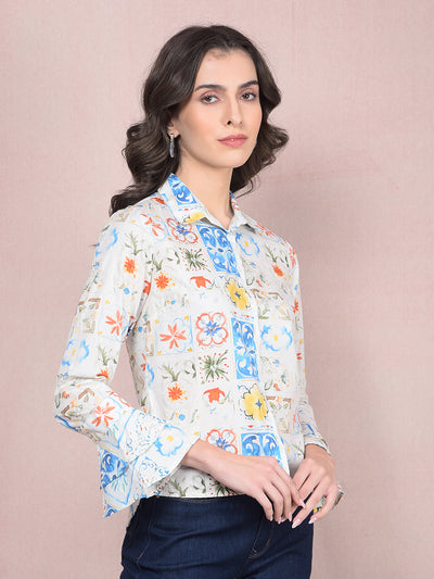 Multi-Color Printed Modal Shirt-Women Shirts-Crimsoune Club