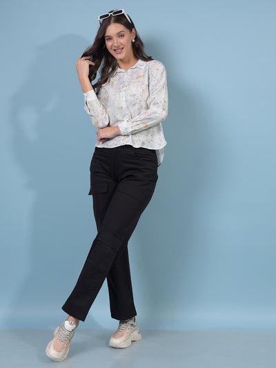 Women's Purple Floral Print Shirt-Women Shirts-Crimsoune Club