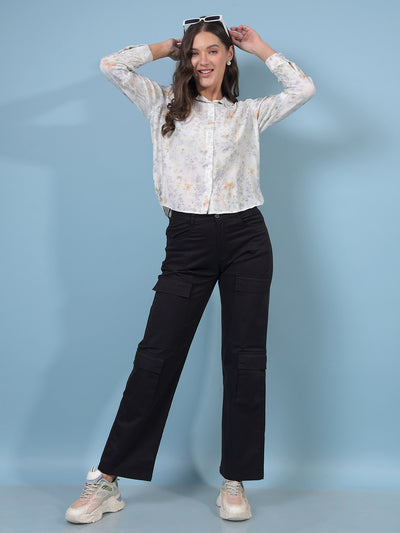 Women's Purple Floral Print Shirt-Women Shirts-Crimsoune Club