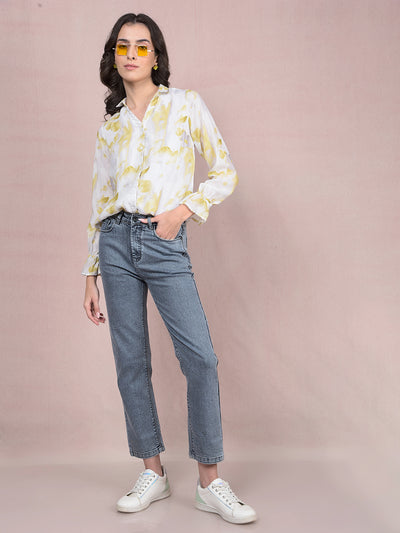 Green Printed Shirt-Women Shirts-Crimsoune Club