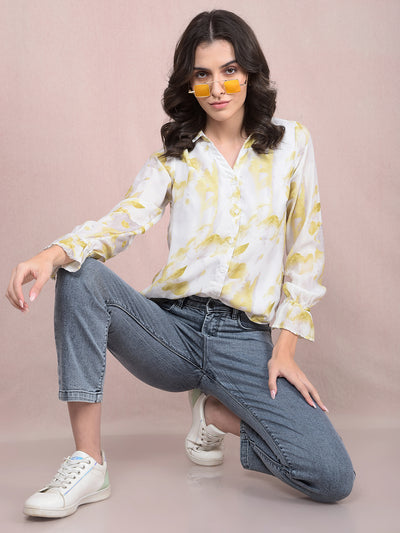 Green Printed Shirt-Women Shirts-Crimsoune Club