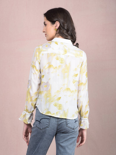 Green Printed Shirt-Women Shirts-Crimsoune Club