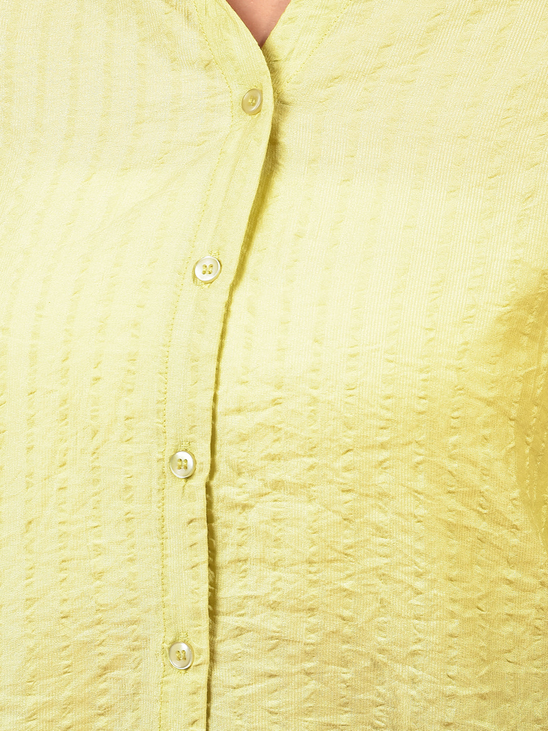 Pale Green Vertical Stripes Shirt-Women Shirts-Crimsoune Club