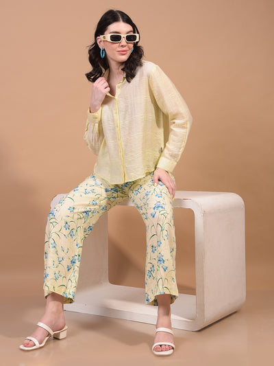 Yellow Checked Shirt-Women Shirts-Crimsoune Club