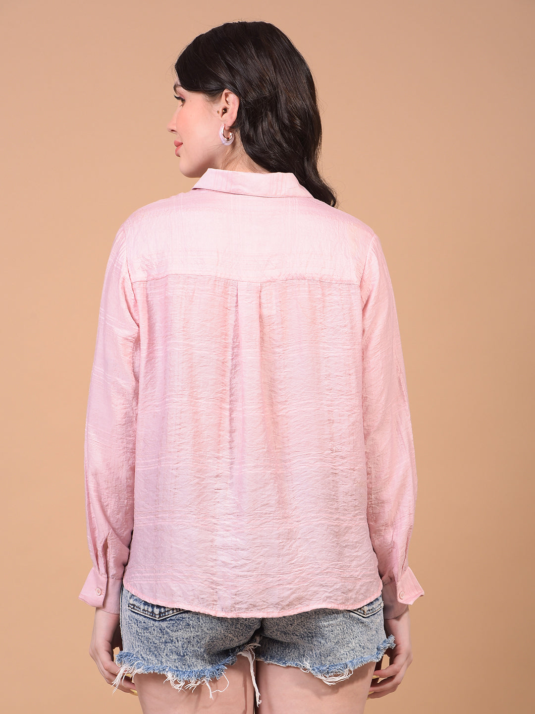 Pink Checked Shirt-Women Shirts-Crimsoune Club