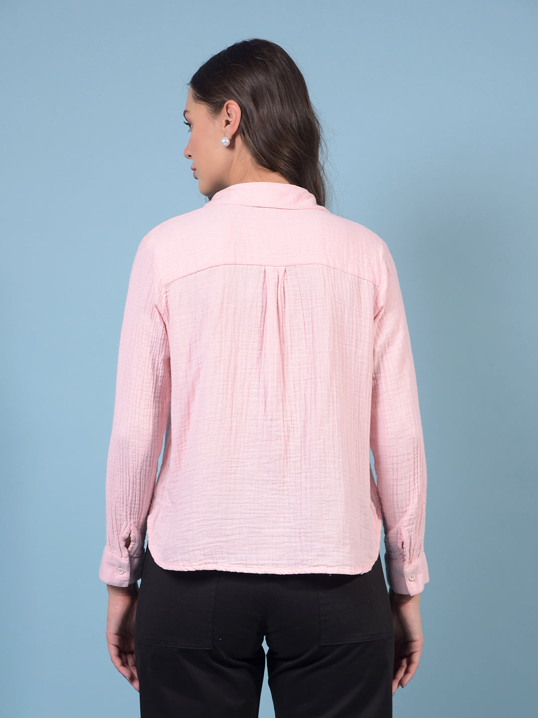 Women's Pink 100% Cotton Shirt-Women Shirts-Crimsoune Club