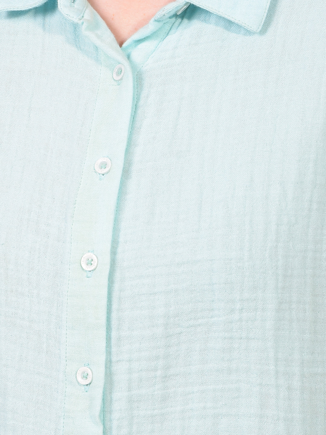 Women's Blue 100% Cotton Shirt-Women Shirts-Crimsoune Club