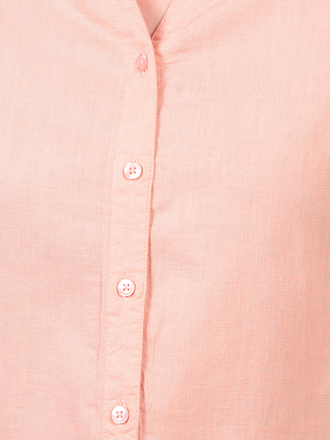 Women's Peach Linen Shirt-Women Shirts-Crimsoune Club