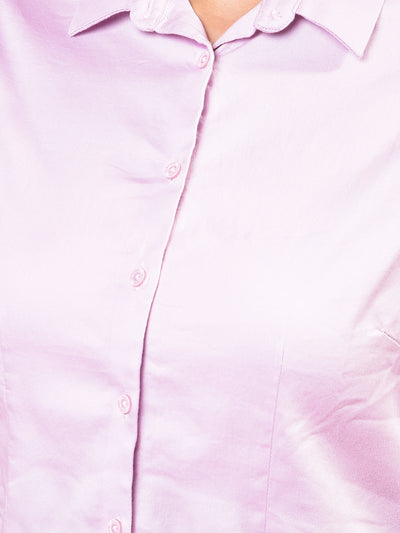 Chic Light Purple Shirt-Women Shirts-Crimsoune Club