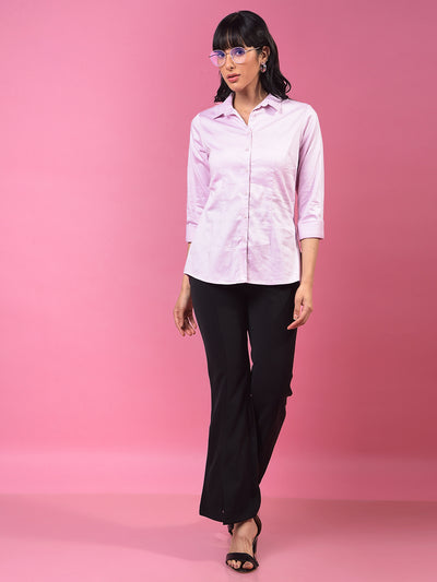 Chic Light Purple Shirt-Women Shirts-Crimsoune Club