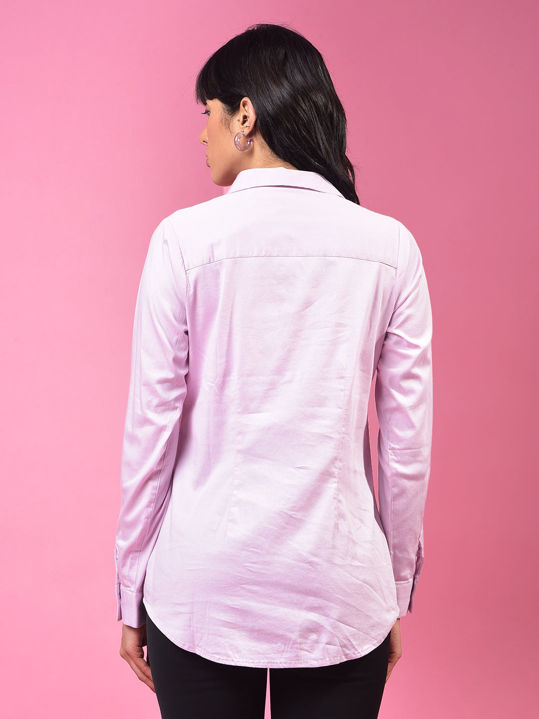 Chic Light Purple Shirt-Women Shirts-Crimsoune Club