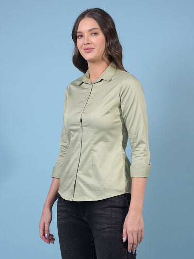 Women's Green Shirt-Women Shirts-Crimsoune Club