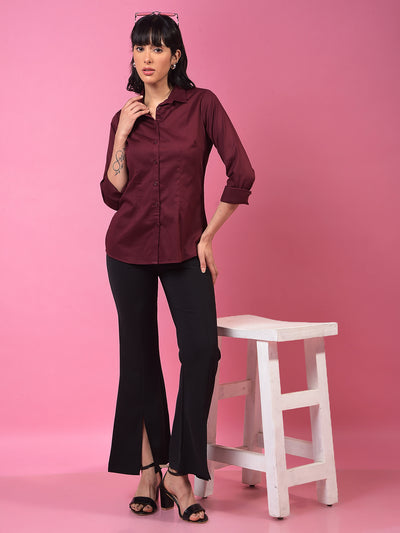 Bold Maroon Shirt– Elevate Your Outdoor Style-Women Shirts-Crimsoune Club