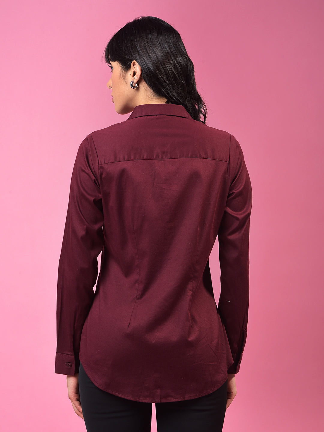 Bold Maroon Shirt– Elevate Your Outdoor Style-Women Shirts-Crimsoune Club