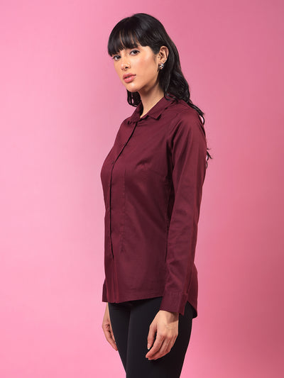 Bold Maroon Shirt– Elevate Your Outdoor Style-Women Shirts-Crimsoune Club