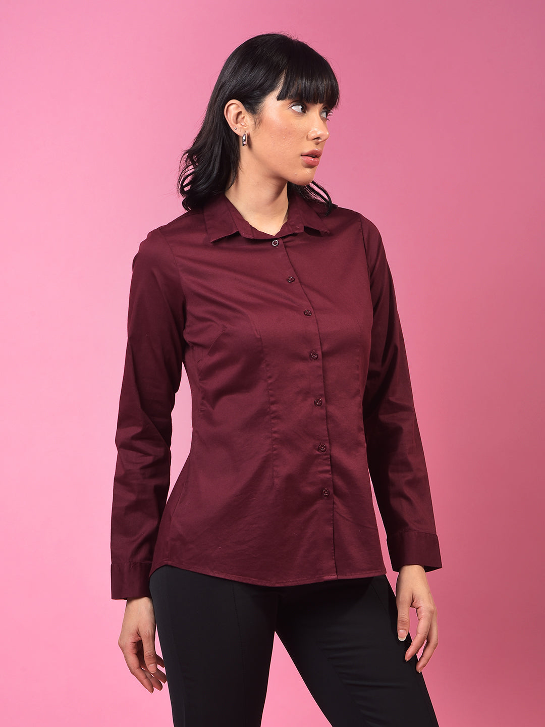 Bold Maroon Shirt– Elevate Your Outdoor Style-Women Shirts-Crimsoune Club