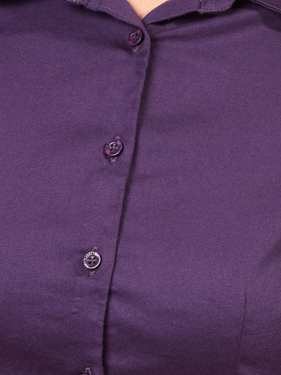 Stunning Deep Purple Shirt – Your Go-To For Effortless Style-Women Shirts-Crimsoune Club