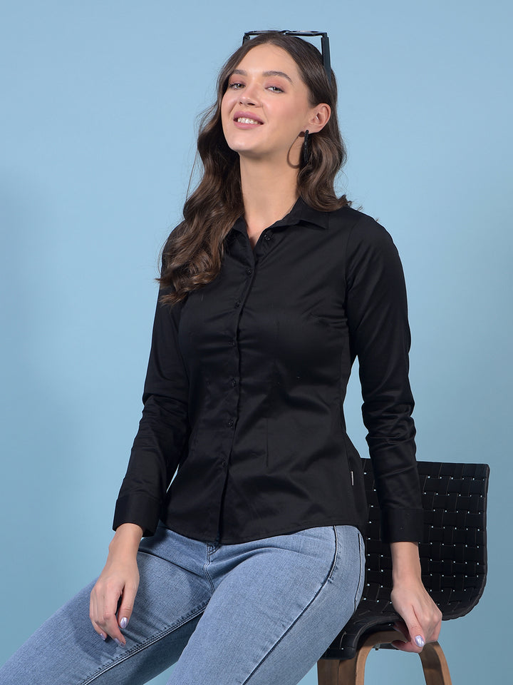 Women's Black Shirt-Women Shirts-Crimsoune Club