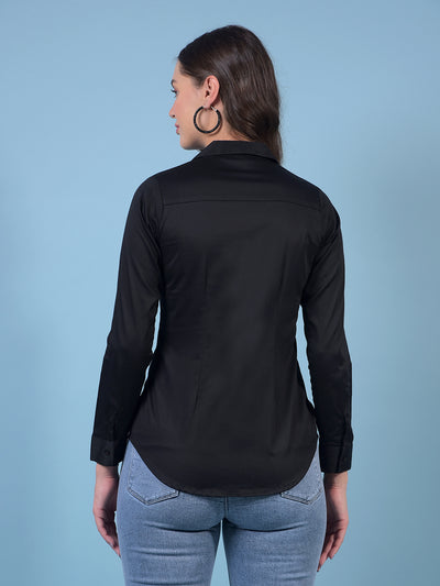 Women's Black Shirt-Women Shirts-Crimsoune Club