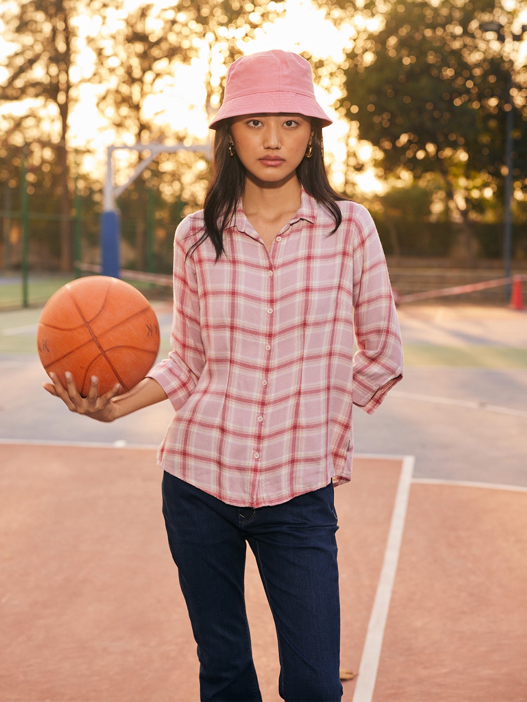 Women's Red Checked Shirt-Women Shirts-Crimsoune Club