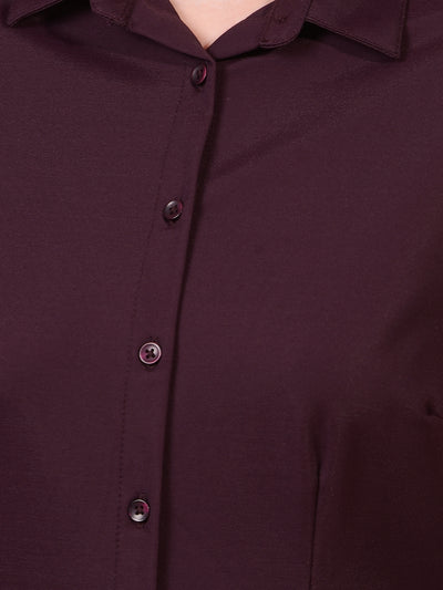 Women's Maroon Shirt-Women Shirts-Crimsoune Club