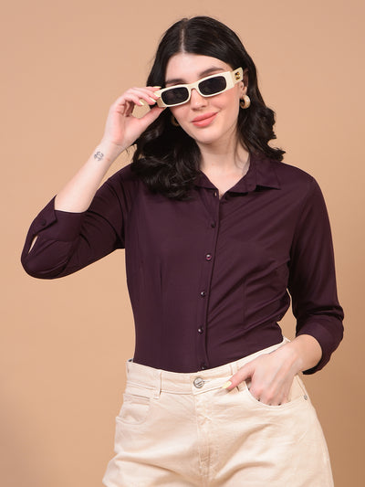 Women's Maroon Shirt-Women Shirts-Crimsoune Club