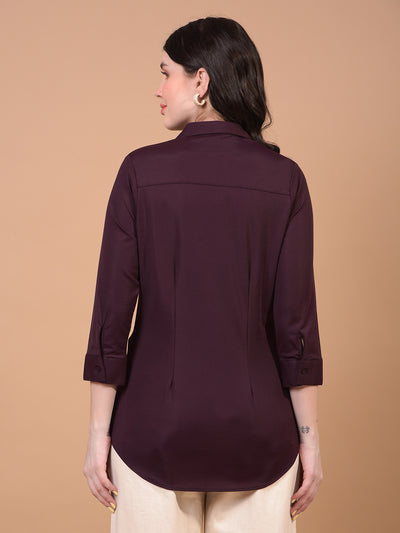 Women's Maroon Shirt-Women Shirts-Crimsoune Club
