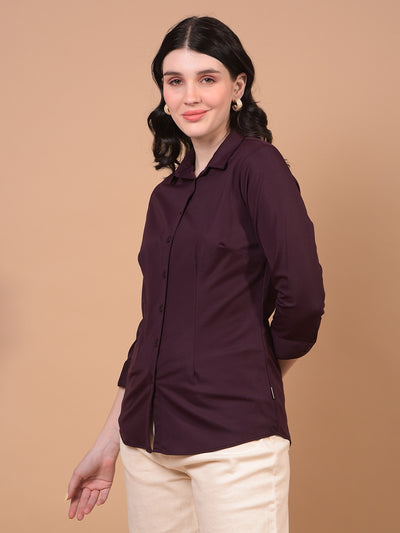 Women's Maroon Shirt-Women Shirts-Crimsoune Club