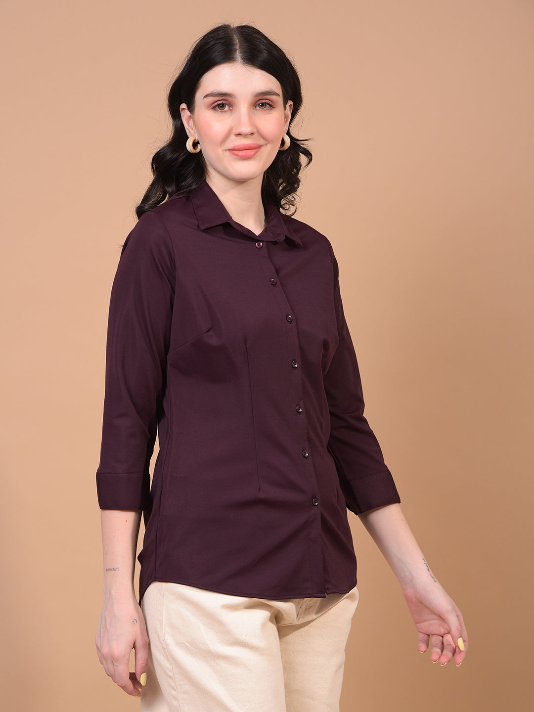 Women's Maroon Shirt-Women Shirts-Crimsoune Club