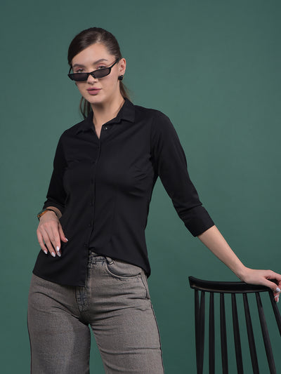 Black Shirt-Women Shirts-Crimsoune Club