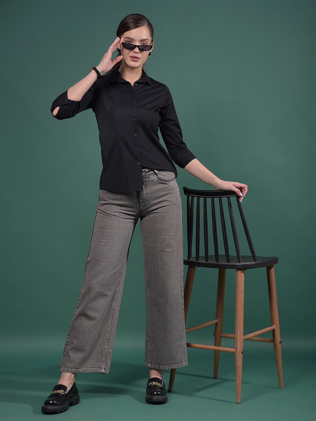 Black Shirt-Women Shirts-Crimsoune Club