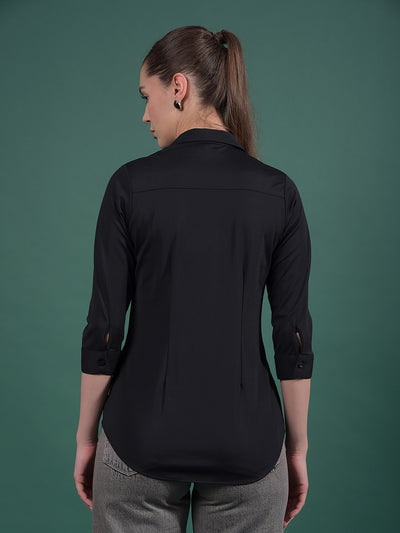 Black Shirt-Women Shirts-Crimsoune Club
