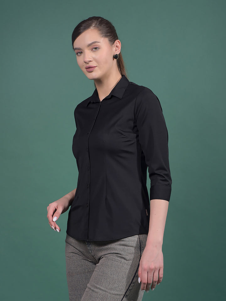 Black Shirt-Women Shirts-Crimsoune Club