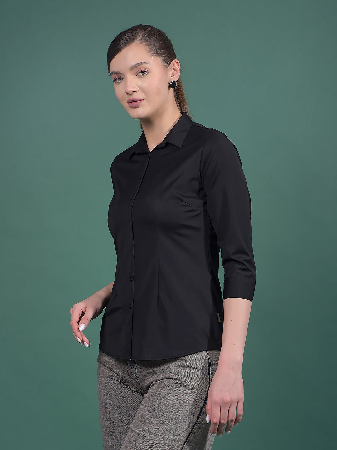 Black Shirt-Women Shirts-Crimsoune Club