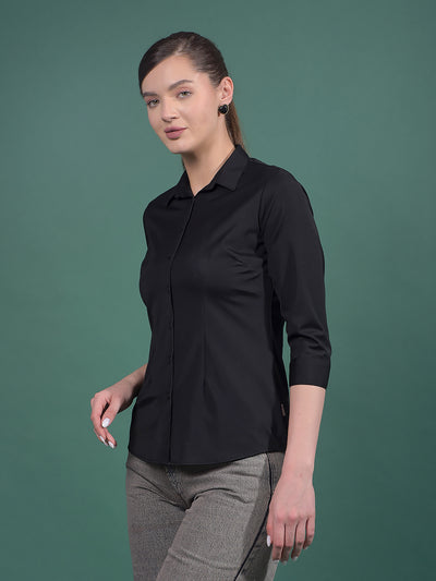 Black Shirt-Women Shirts-Crimsoune Club