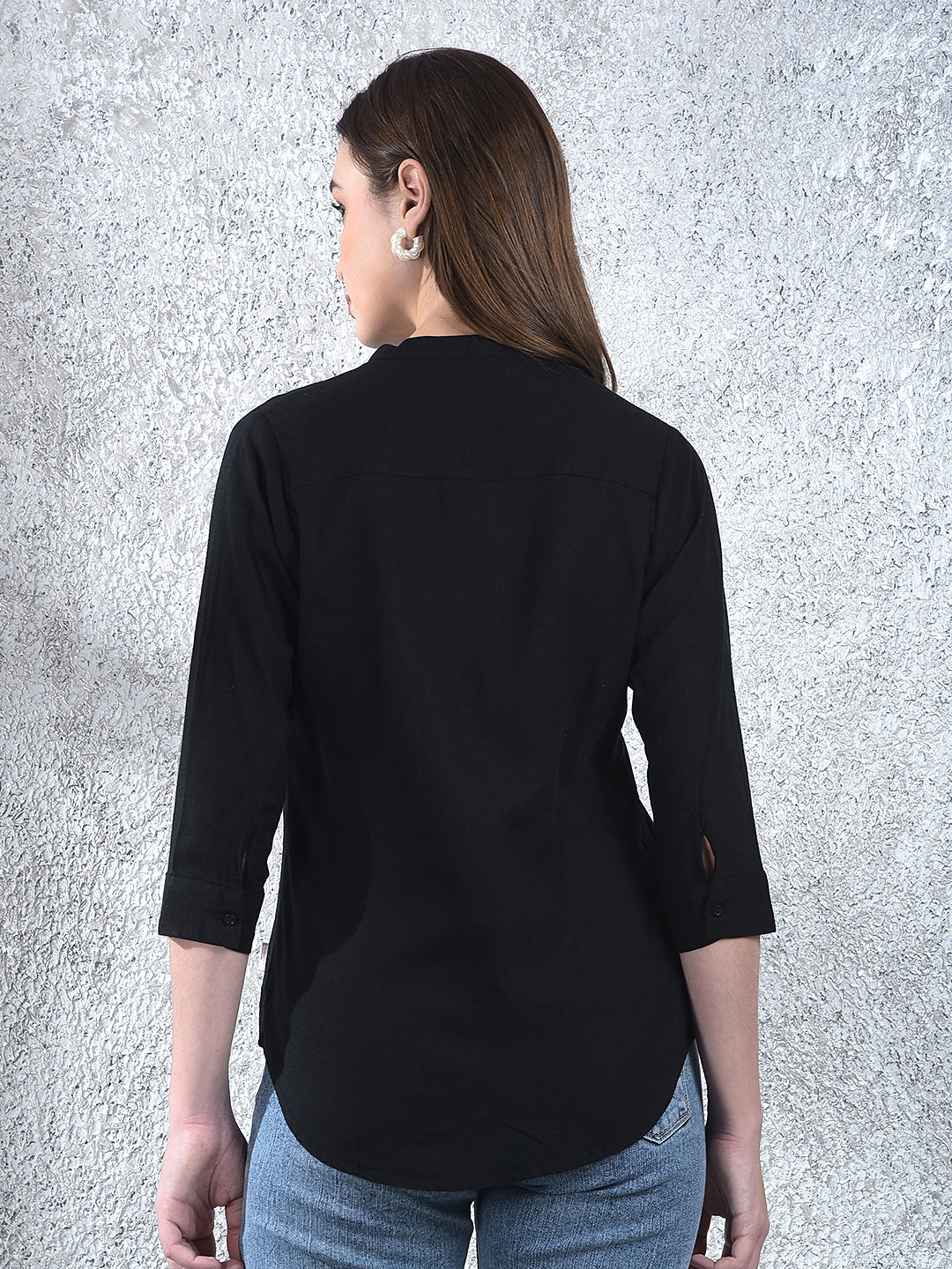 Onyx Urban Mandarin Shirt-Women Shirts-Crimsoune Club