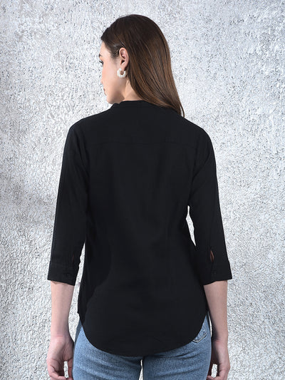 Onyx Urban Mandarin Shirt-Women Shirts-Crimsoune Club