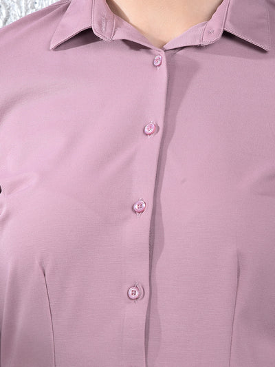 Mauve Grace Tailored Shirt-Women Shirts-Crimsoune Club