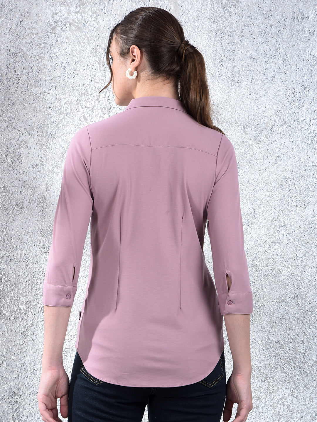 Mauve Grace Tailored Shirt-Women Shirts-Crimsoune Club