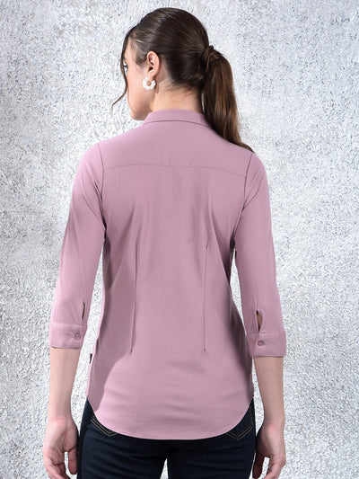 Mauve Grace Tailored Shirt-Women Shirts-Crimsoune Club