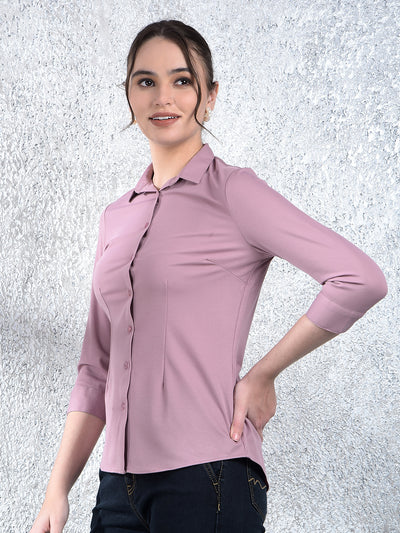 Mauve Grace Tailored Shirt-Women Shirts-Crimsoune Club